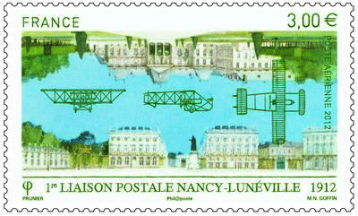 PREMIERE LIAISON POSTALE NANCY-LUNEVILLE 1912