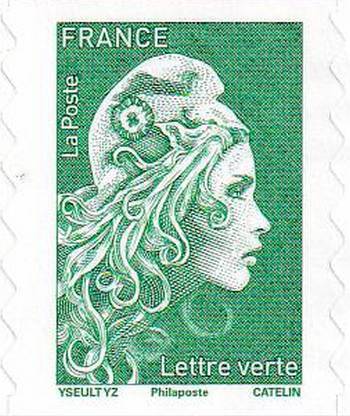 Carnet 12 timbres Marianne l'engagée - Lettre Verte - Couverture Patrimoine  - La Poste